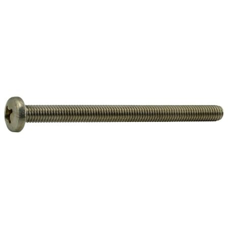 3/18"-16 x 5 in Phillips Pan Machine Screw, Plain 18-8 Stainless Steel, 3 PK